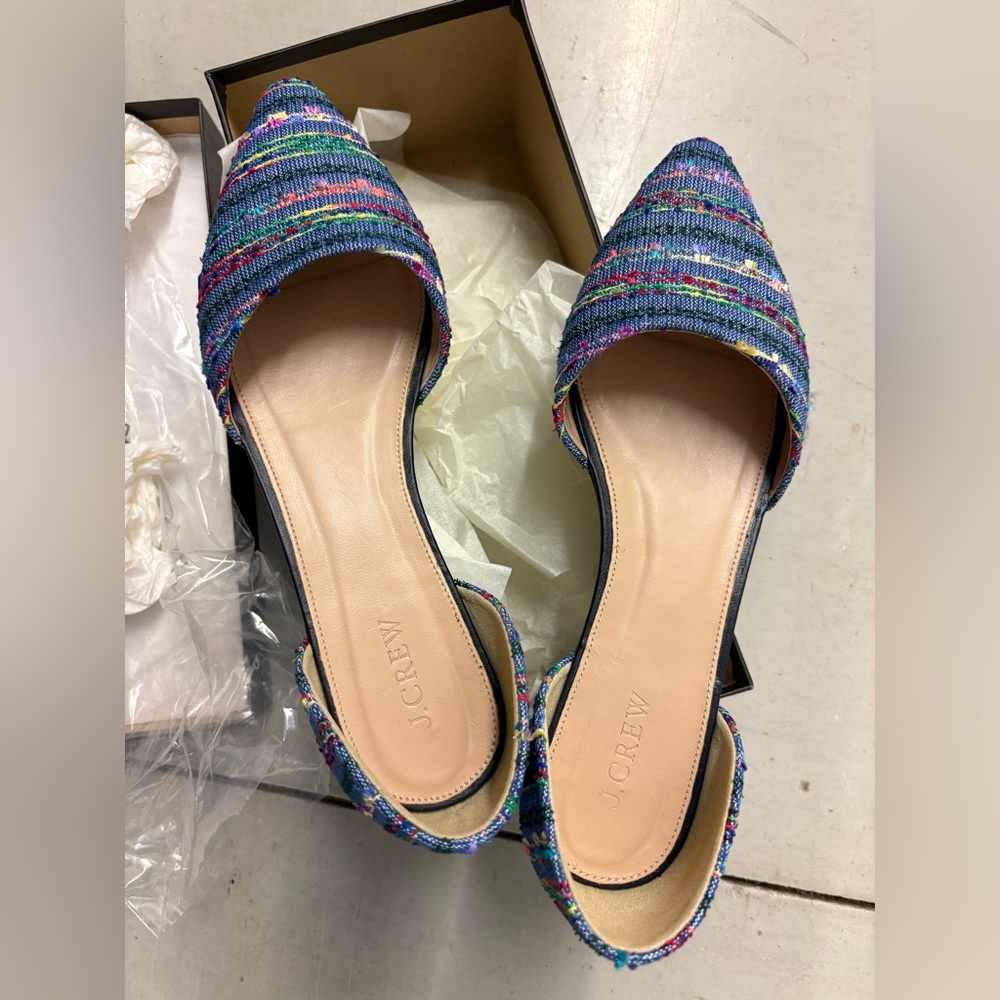 J. Crew d’Orsay Fabric Flats. Size 9. Like New.